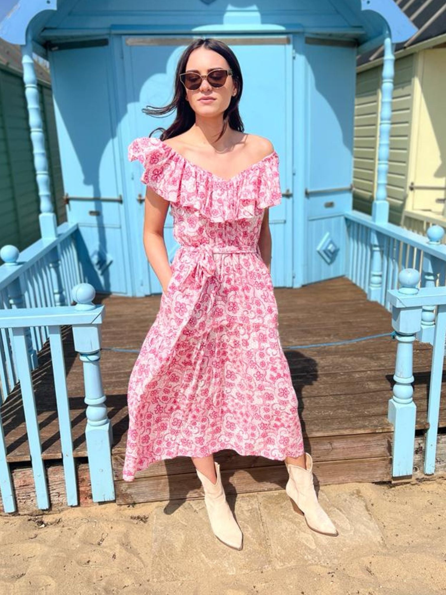 'CORA' DRESS. PINK LACE (Viscose EcoVero)