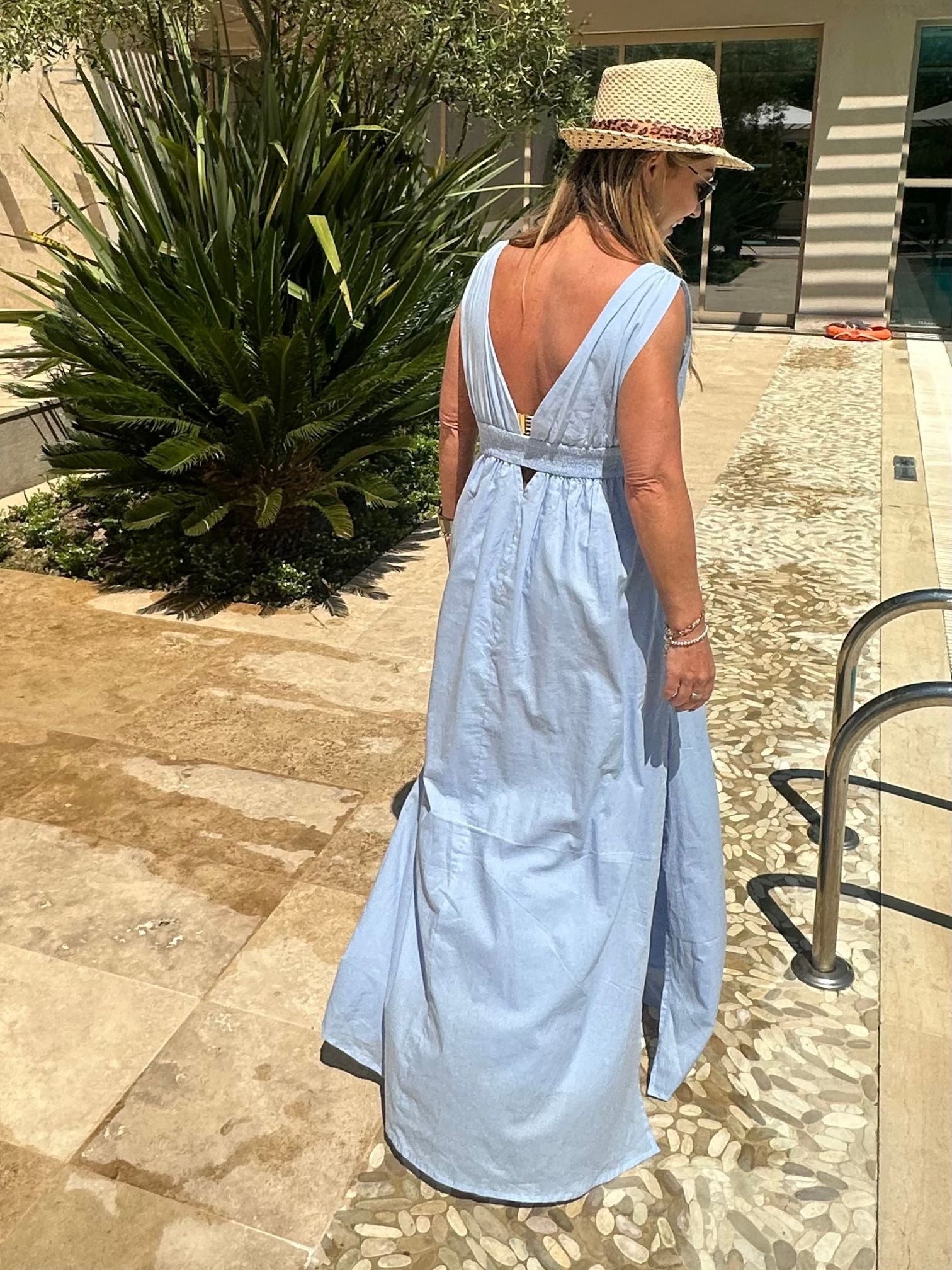 'MAMOUNIA' MAXI DRESS IN SKY BLUE
