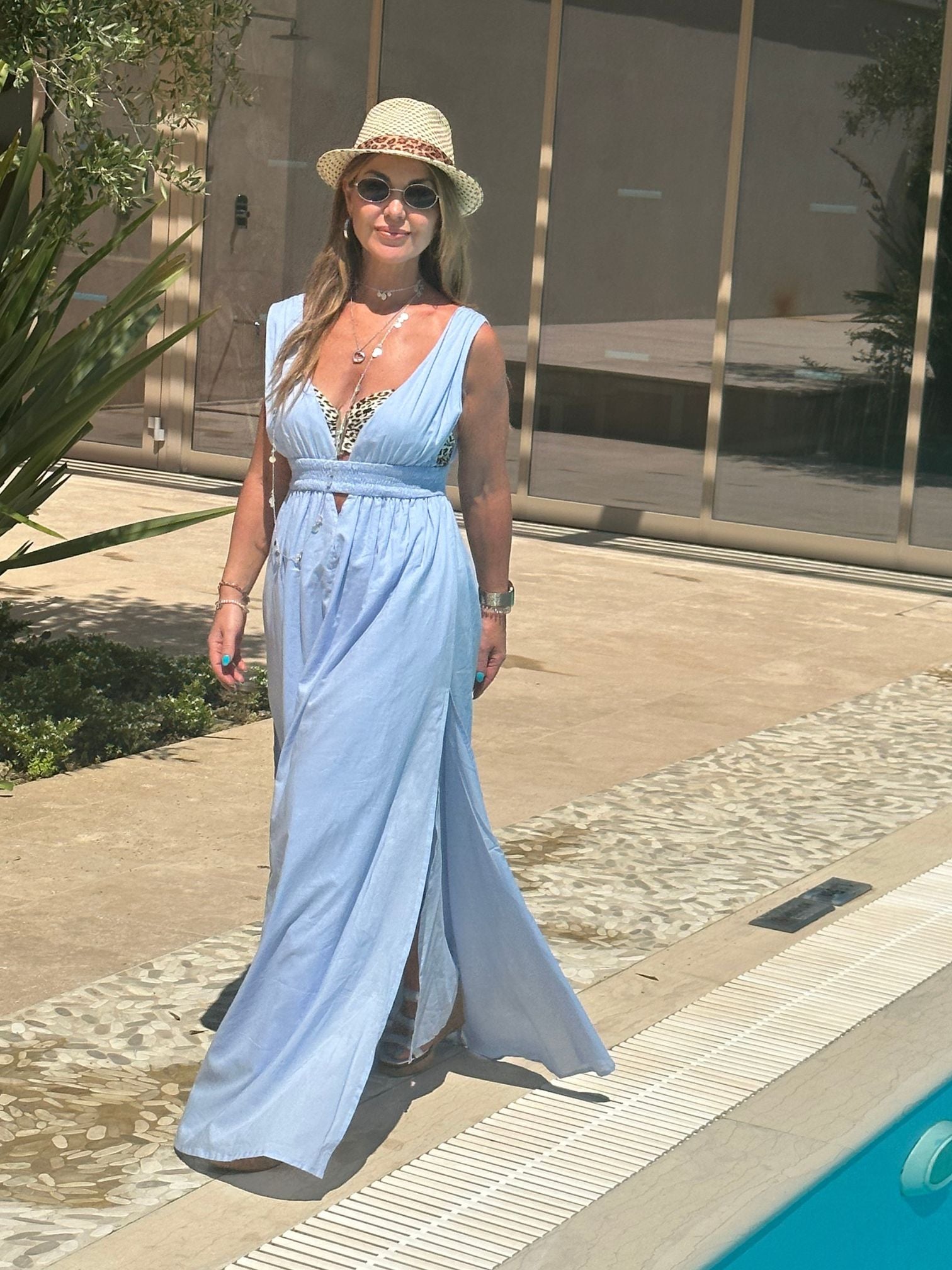 'MAMOUNIA' MAXI DRESS IN SKY BLUE