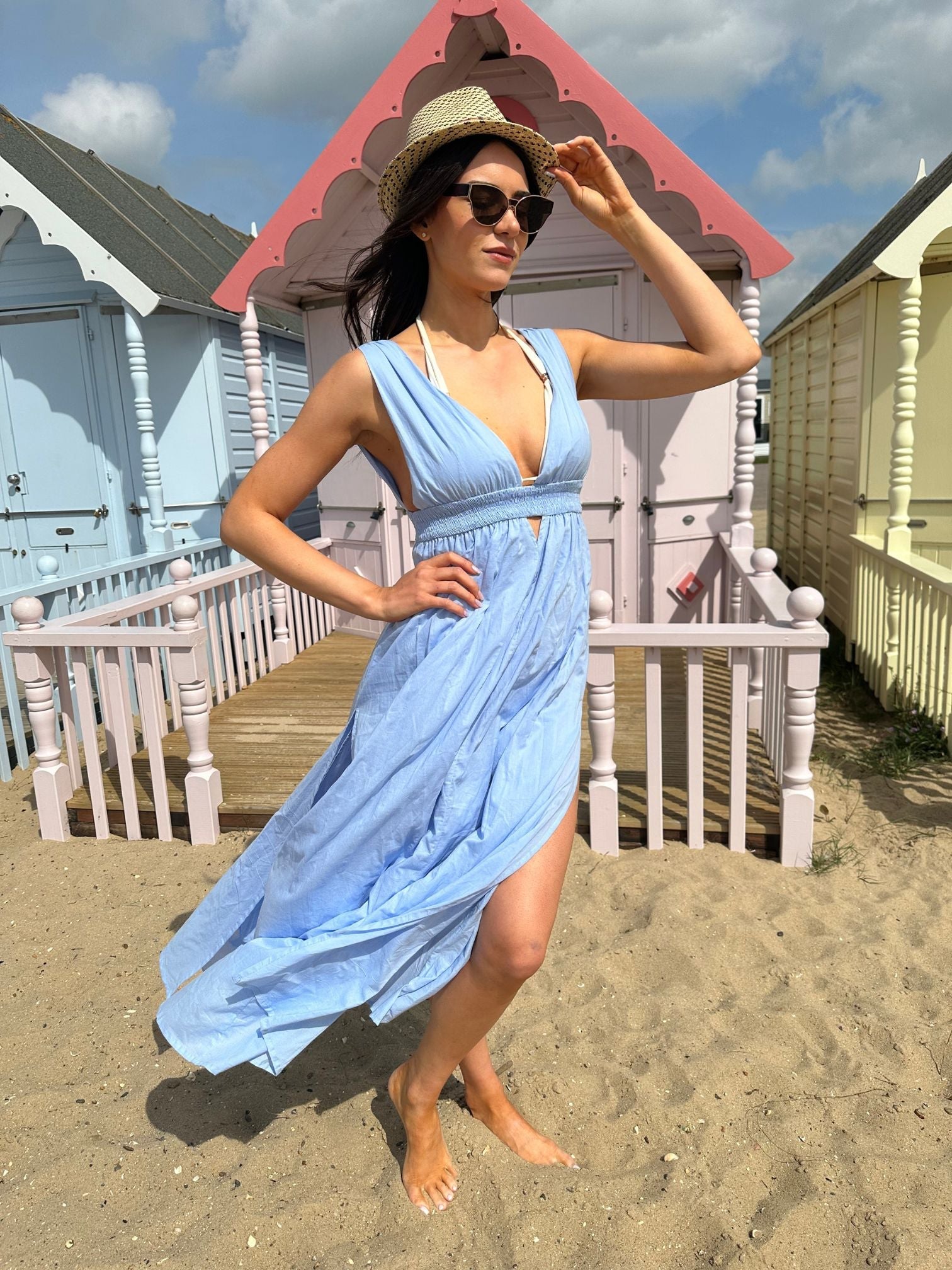'MAMOUNIA' MAXI DRESS IN SKY BLUE
