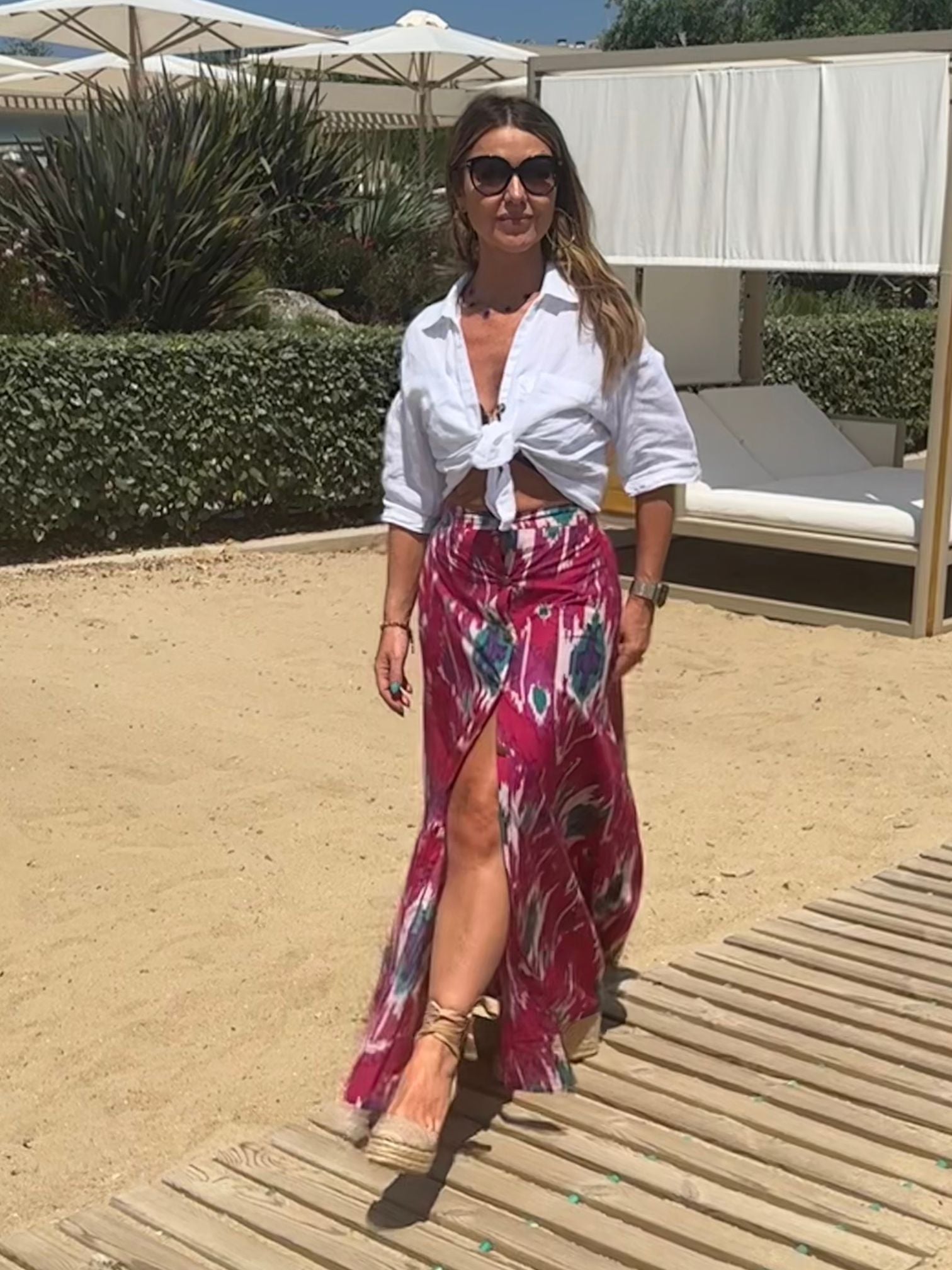 'ELISHA' MAXI SKIRT IN PINK IKAT
