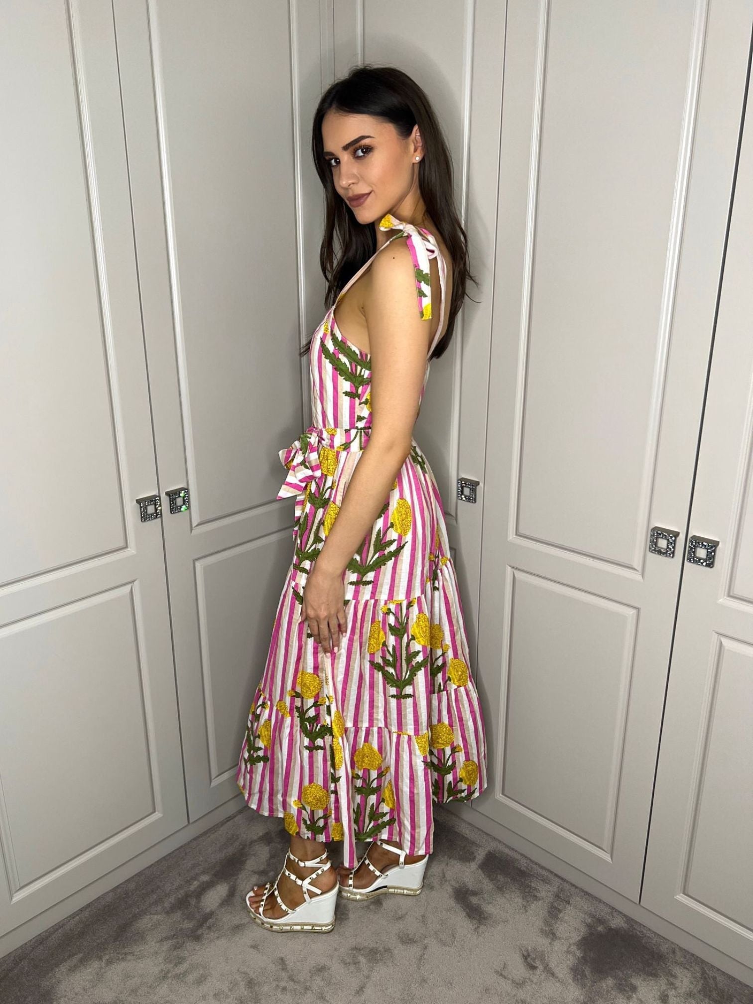 'AMORE' DRESS IN MARIGOLD STRIPE