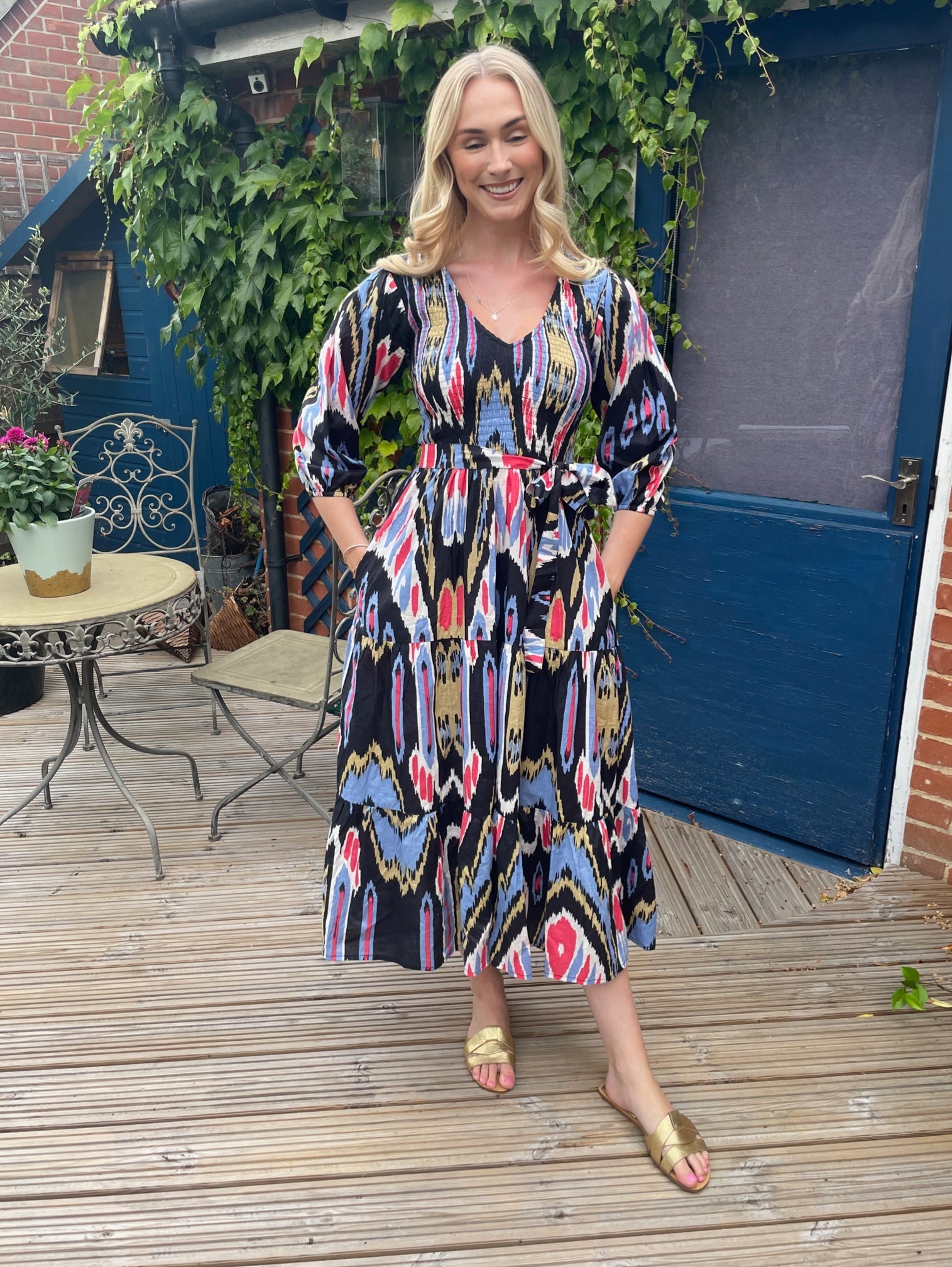 'GRACE' MIDNIGHT IKAT (MIDI)