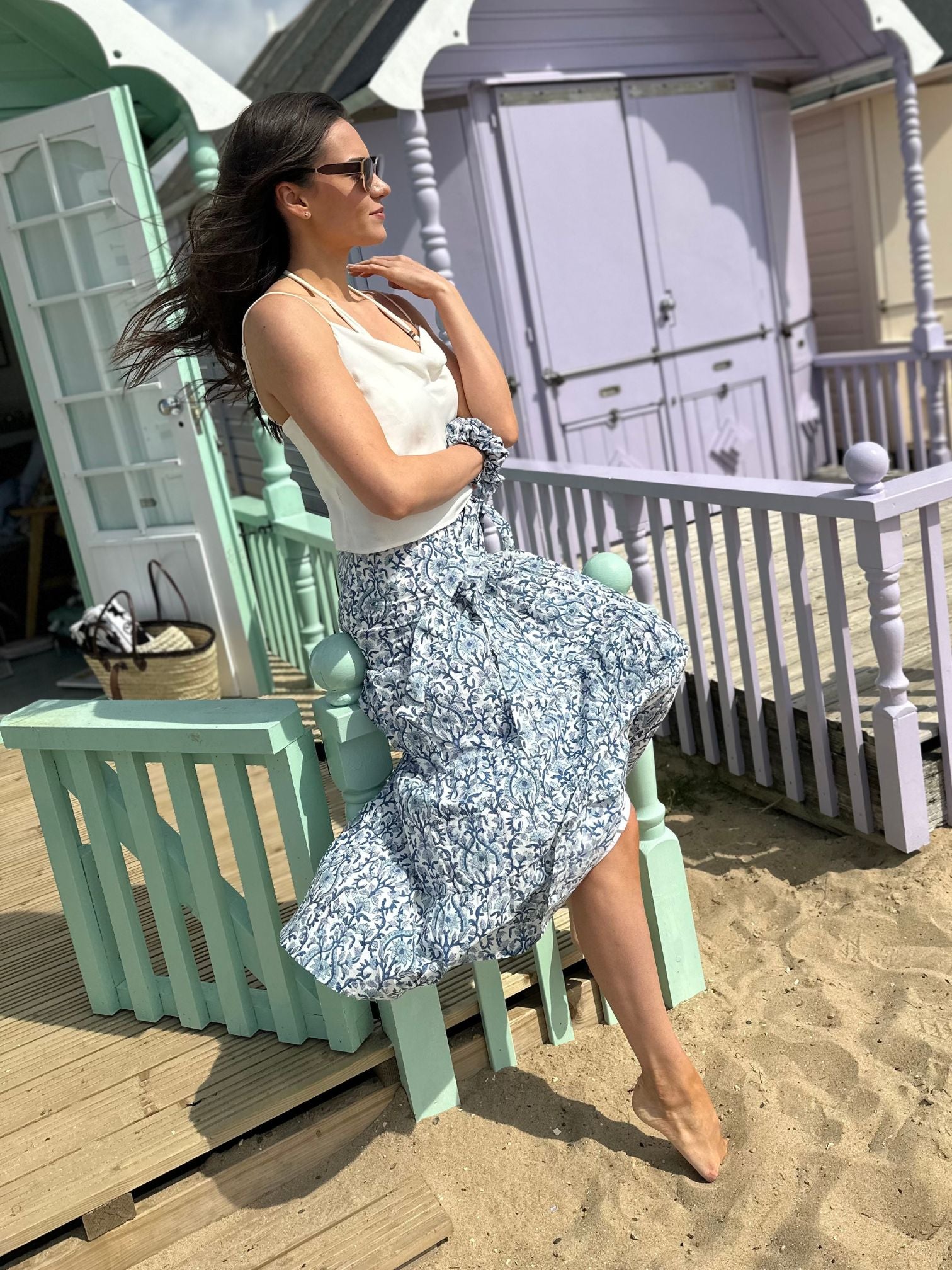 'BEACH TO BAR' SKIRT PERIWINKLE BLUE