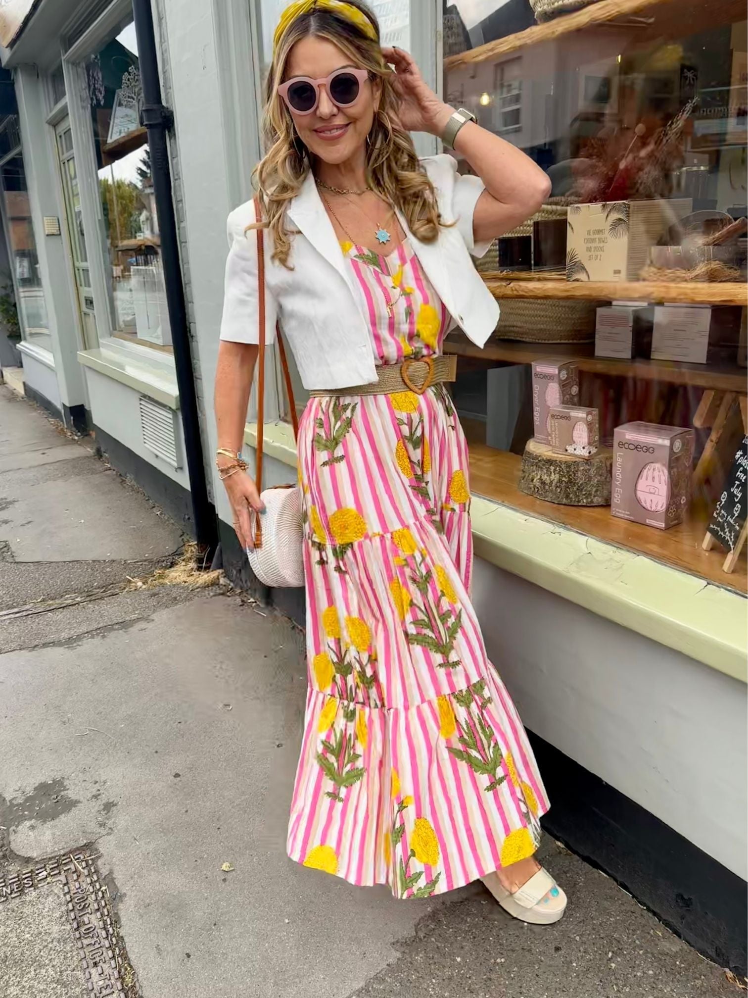 'AMORE' DRESS IN MARIGOLD STRIPE
