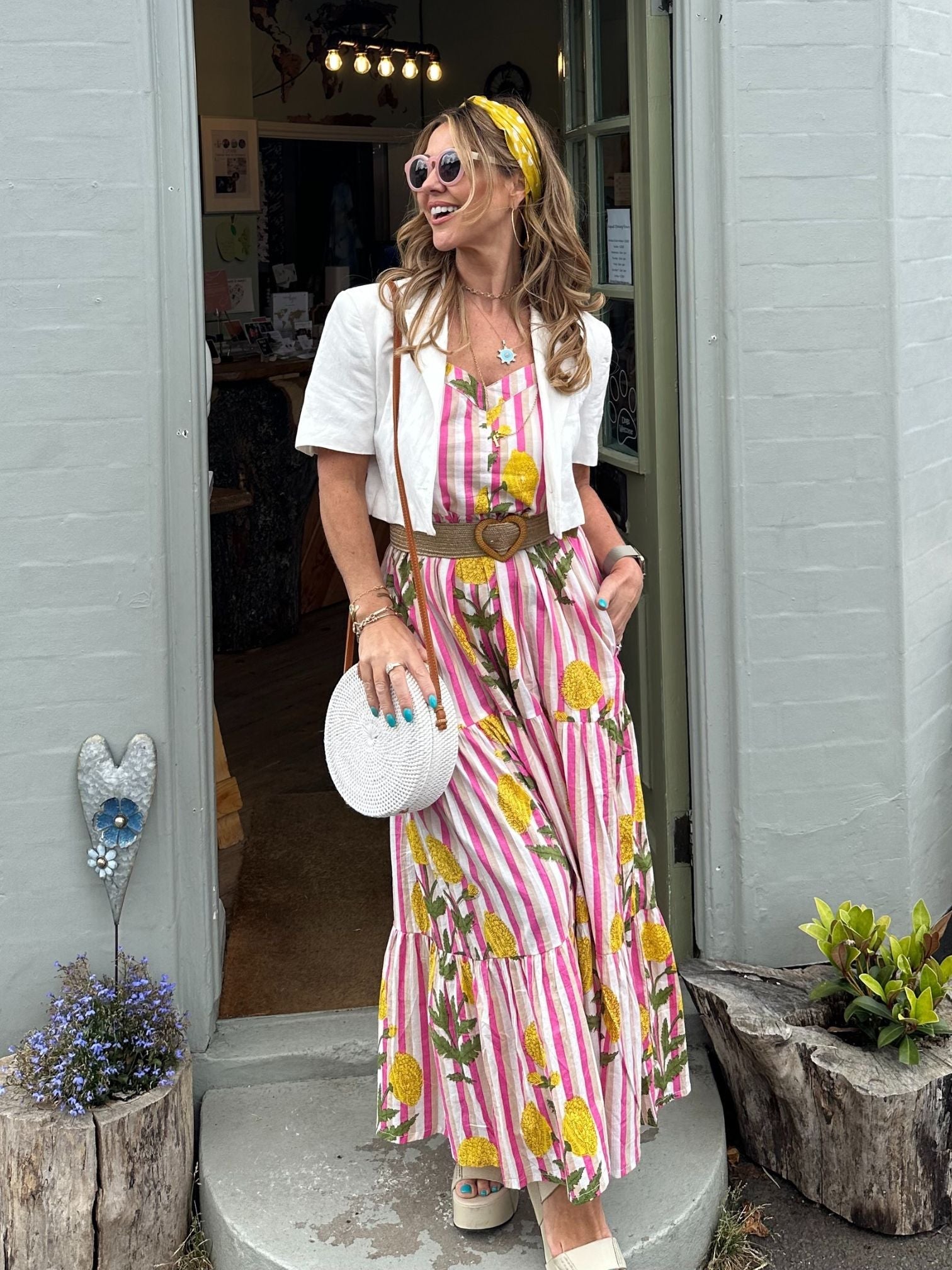 'AMORE' DRESS IN MARIGOLD STRIPE