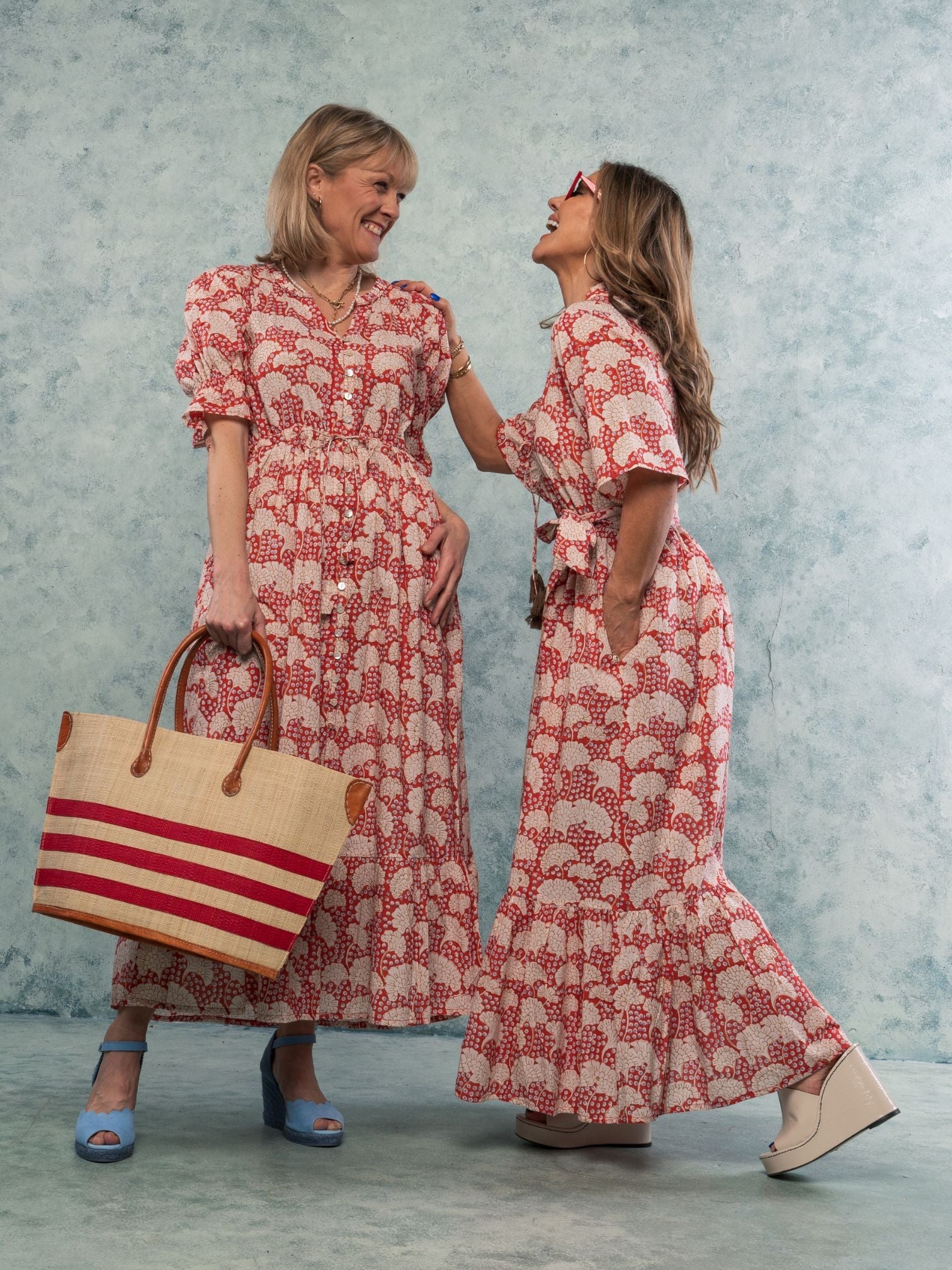 'CHERISH' SHIRTDRESS RED HYDRANGEA