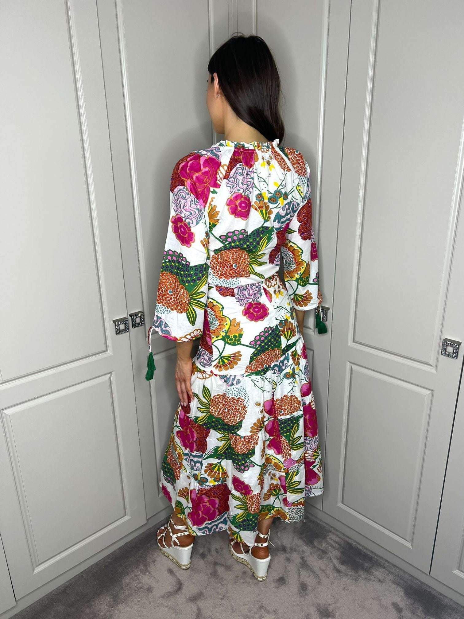 'BEACH TO BAR' SKIRT WHITE EXOTIC FLOWER
